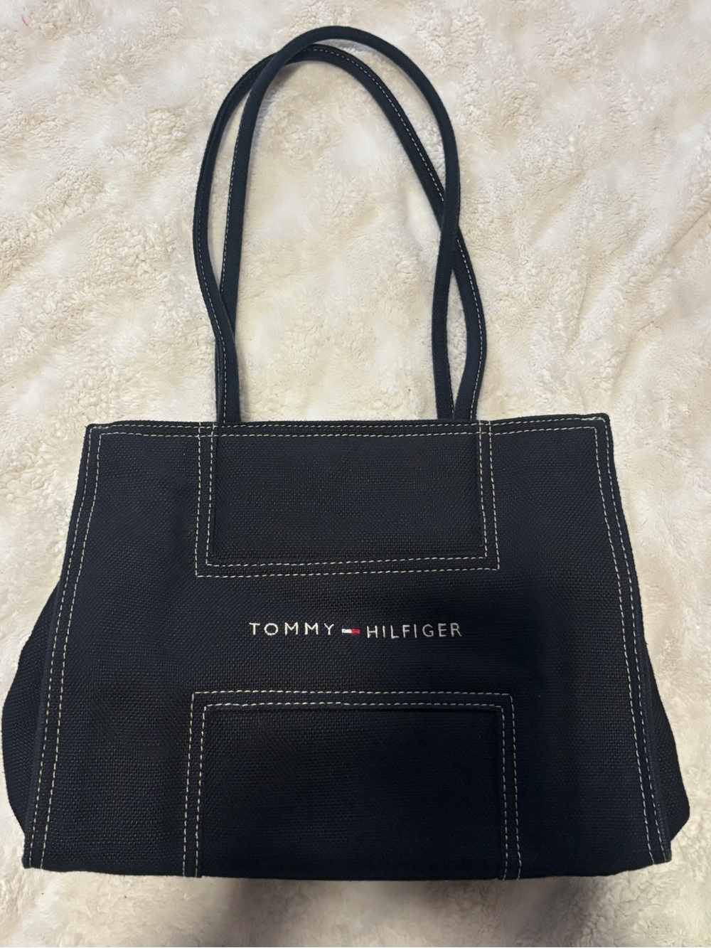 Tommy Hilfiger Dark Denim Canvas Tote Bag